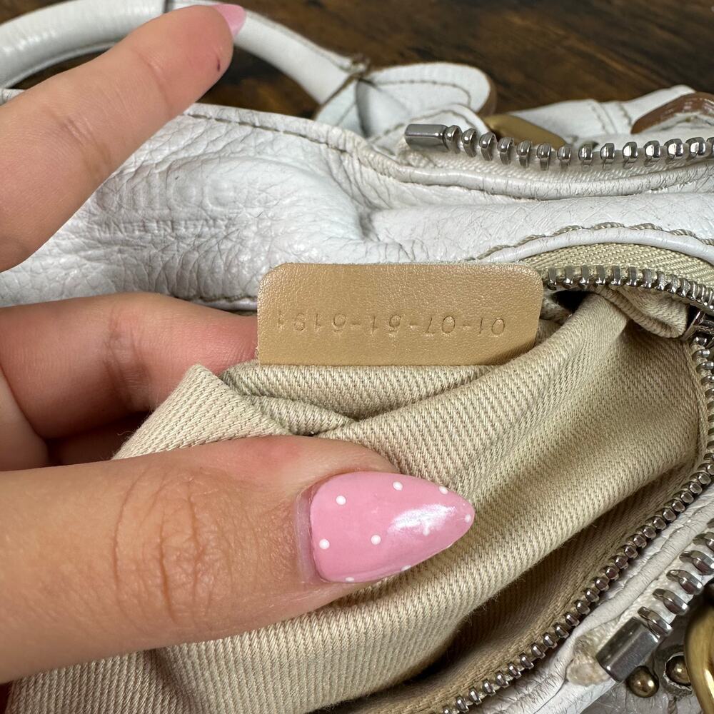 Chloe Paddington White Leather Satchel Bag Vintage Authentic - Picture 4 of 16